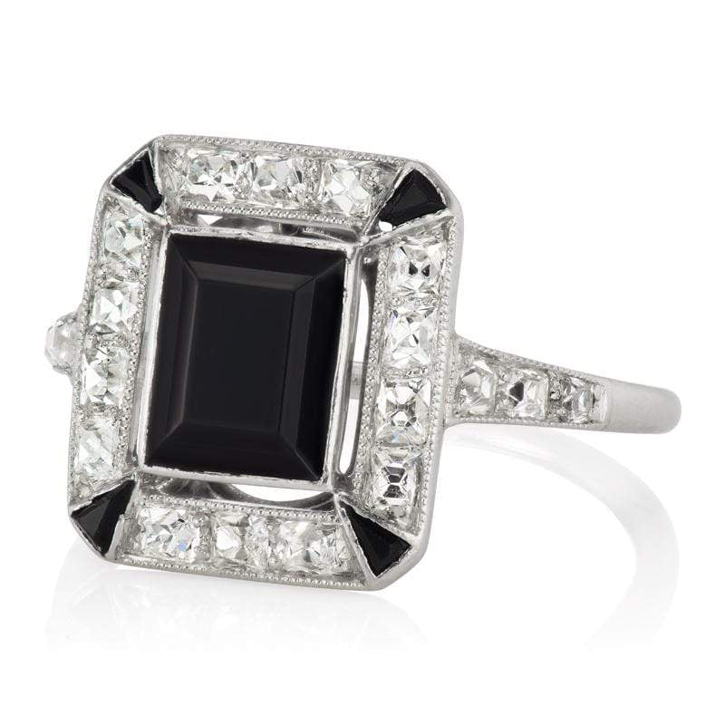 Onyx + Diamond Ring
