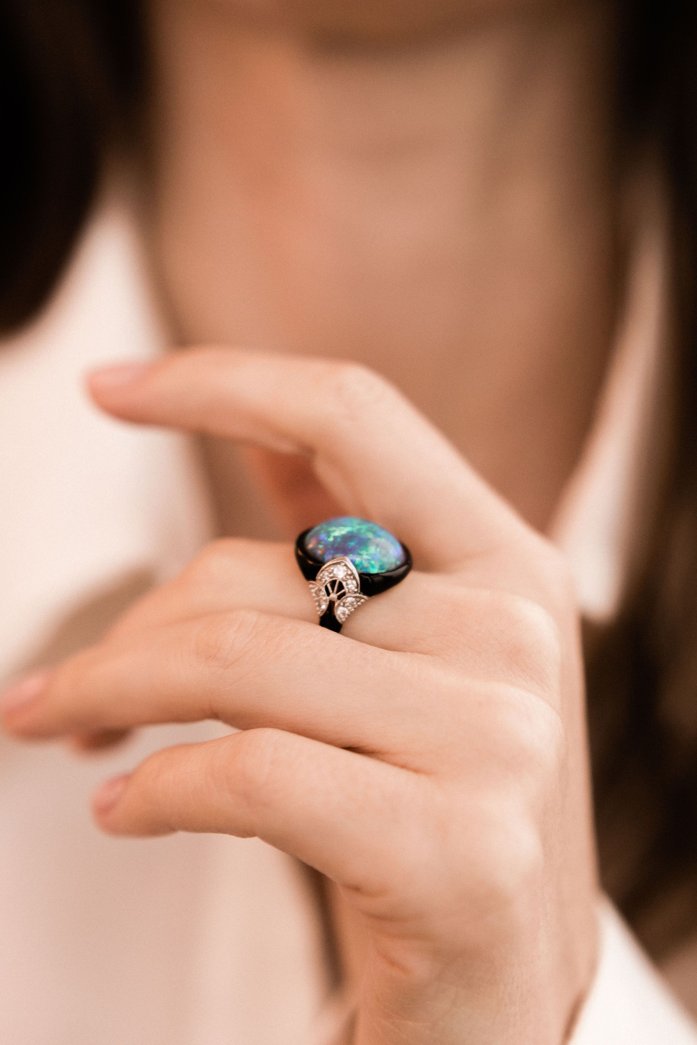 Opal Cocktail Ring Vintage Opal Cocktail Ring