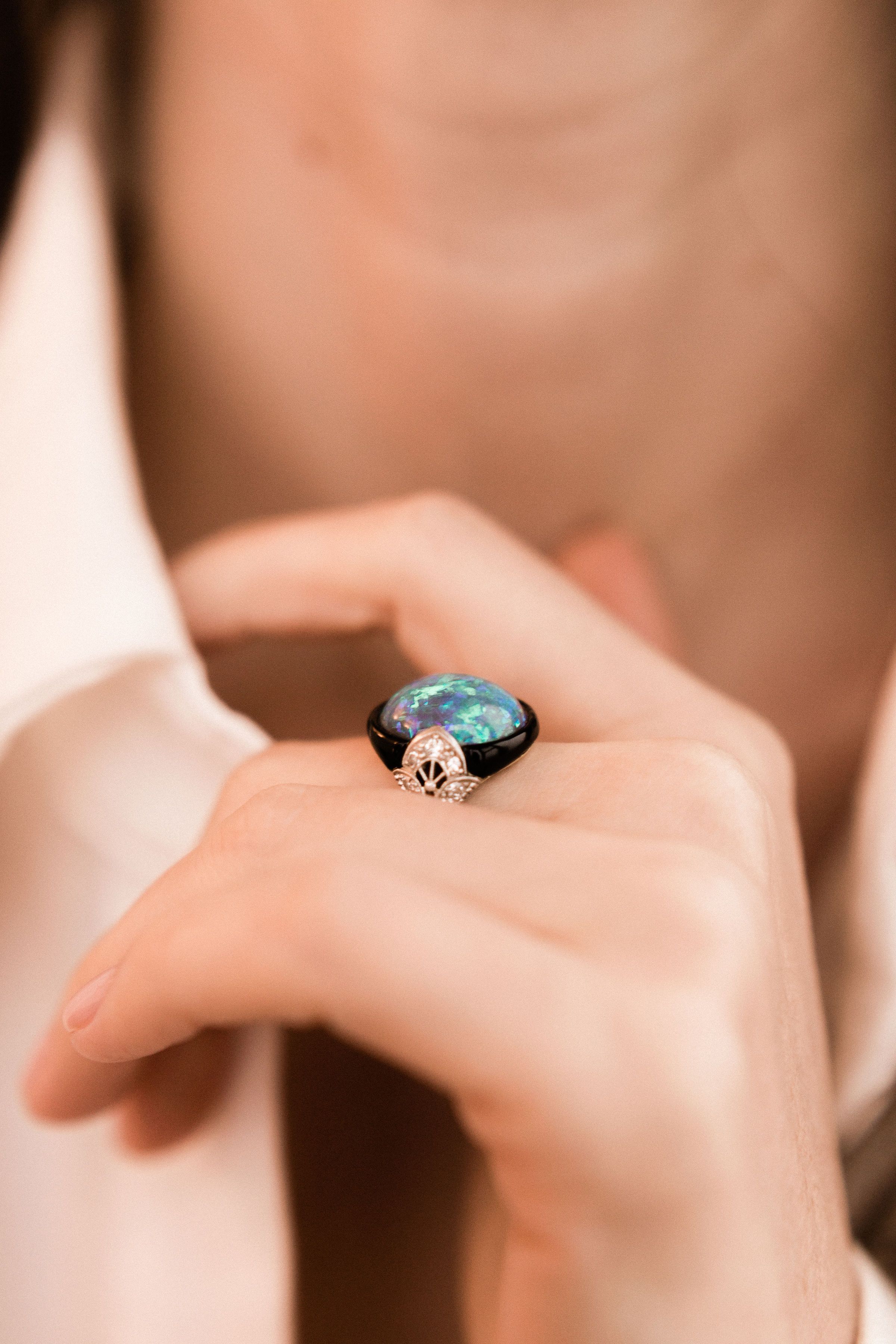 Opal Cocktail Ring Vintage Opal Cocktail Ring