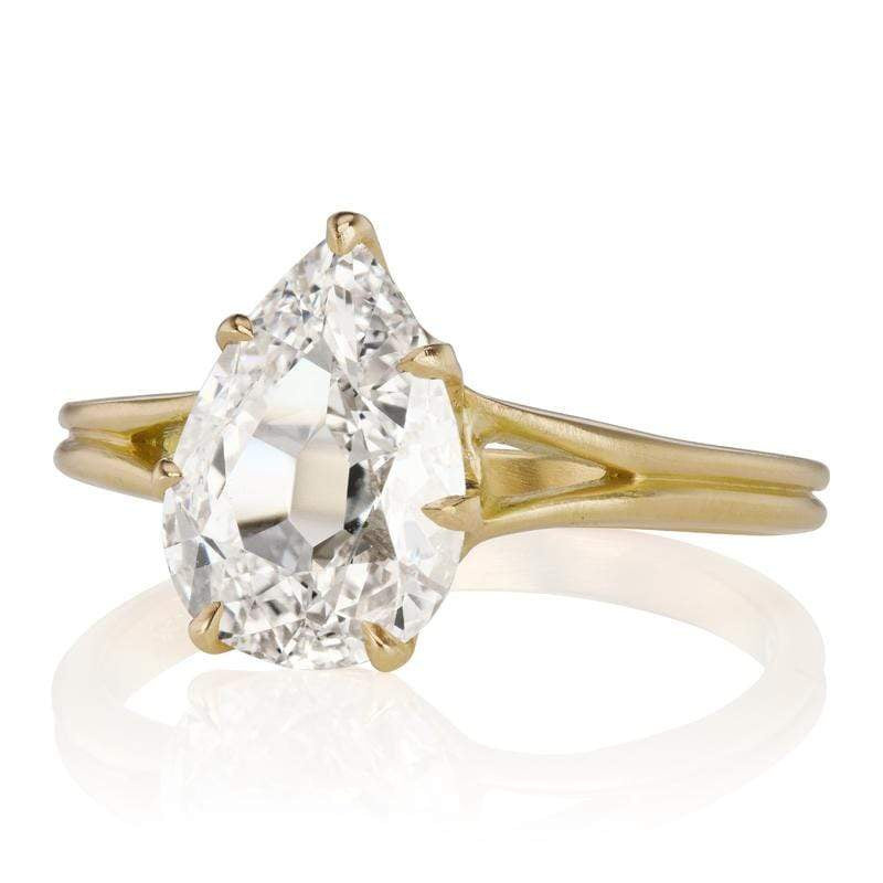 Pear Diamond Split Shank Engagement Ring