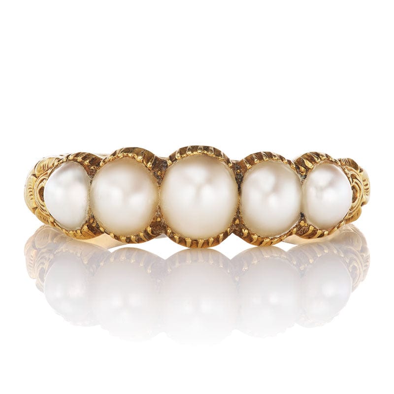 Antique 5 Stone Pearl Band | Amile