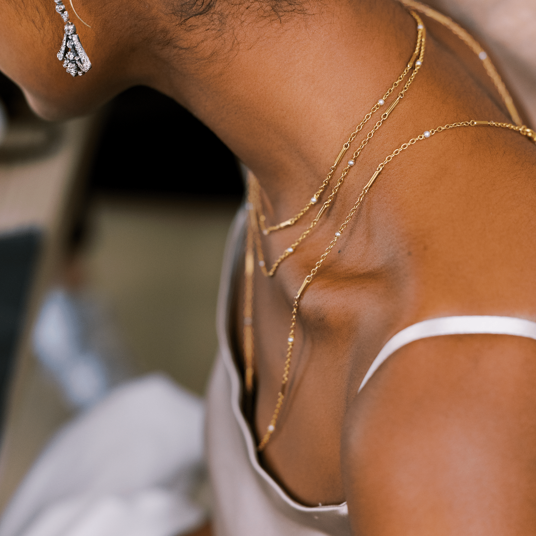 Pearl + Gold Chain Chains