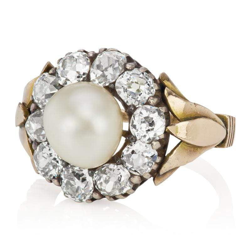 Pearl Ring diamond engagement ring