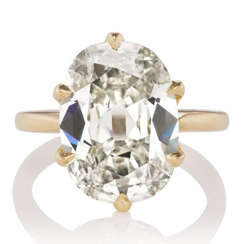 6.82-Carat Antique Style Cushion Cut Champagne Diamond Ring