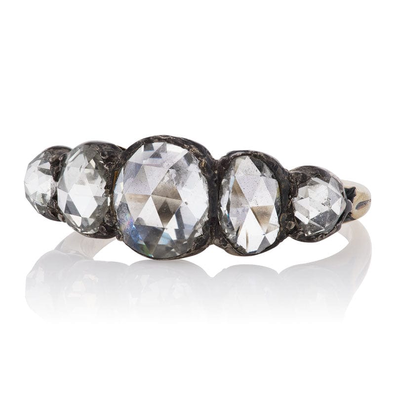 Rose cut half hoop diamond