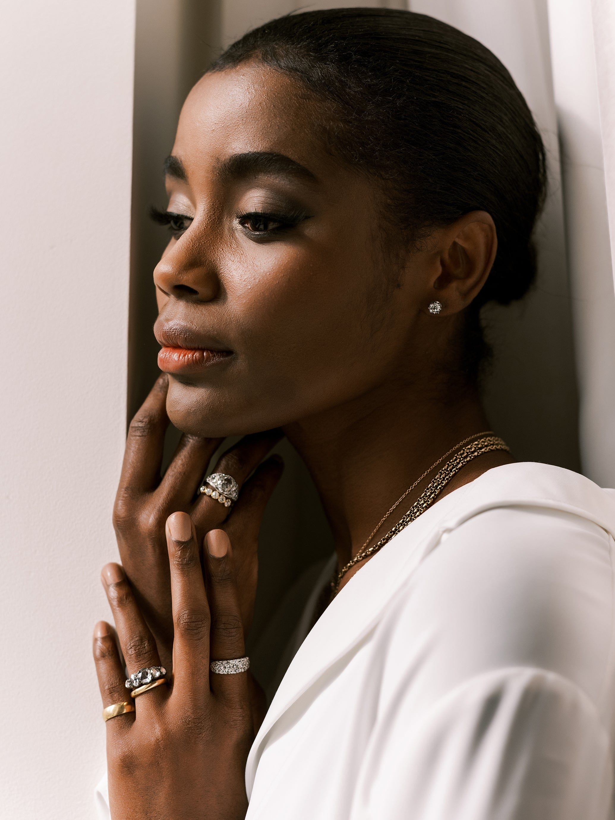 diamond in two-tone setting