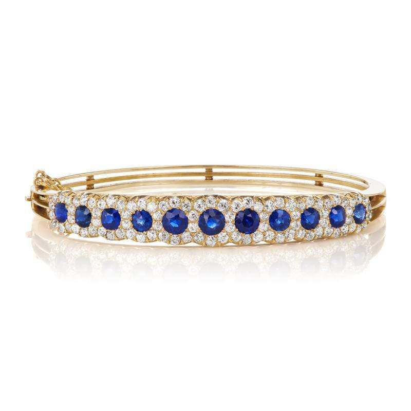 Antique Sapphire and Diamond Bangle | V. Barboné Jewelry