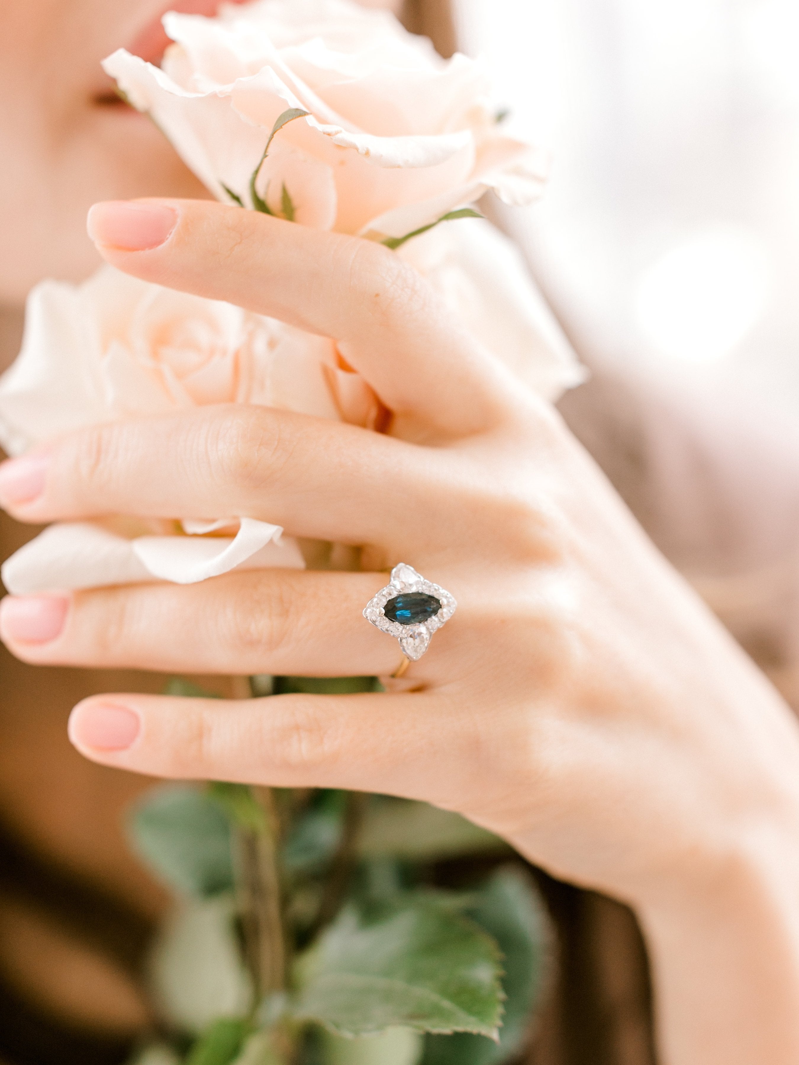 Sapphire + Diamond Ring