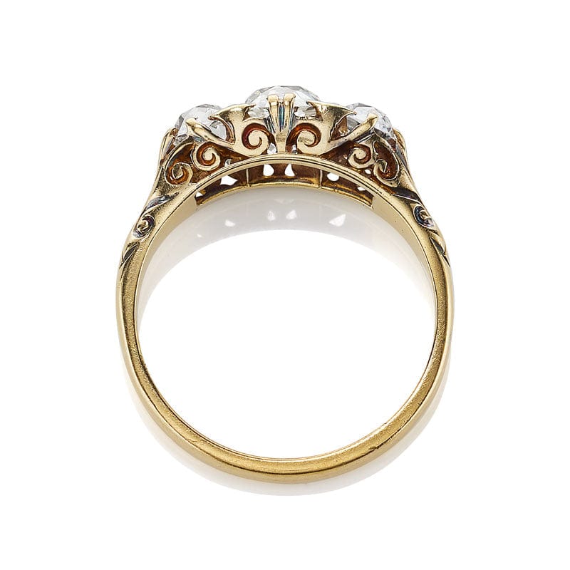 Three stone half hoop