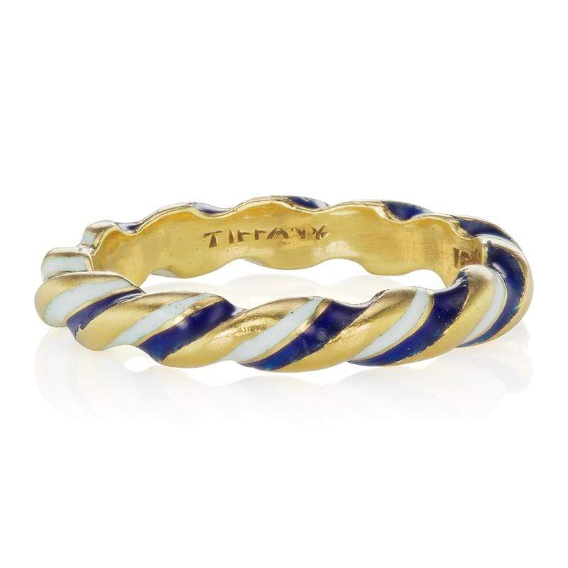 Vintage Tiffany & Co Wedding Ring - Gold, Blue & White | Victor Barbone