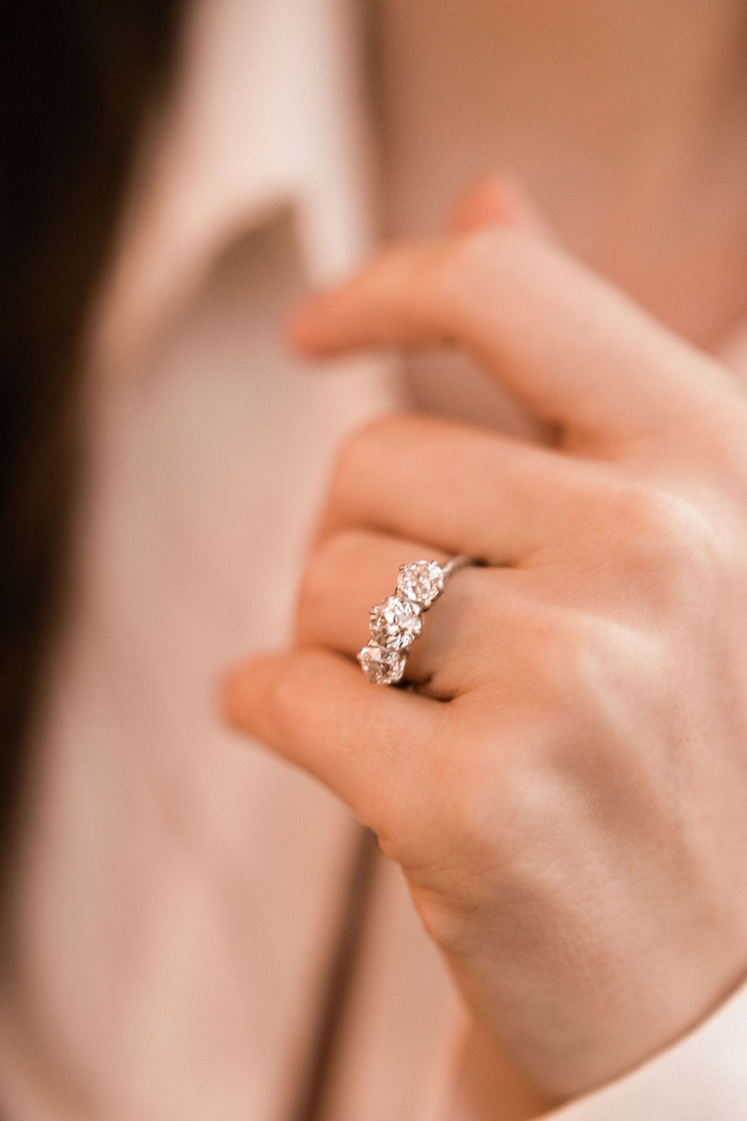 Tiffany & Co. Platinum Three Stone Engagement Ring