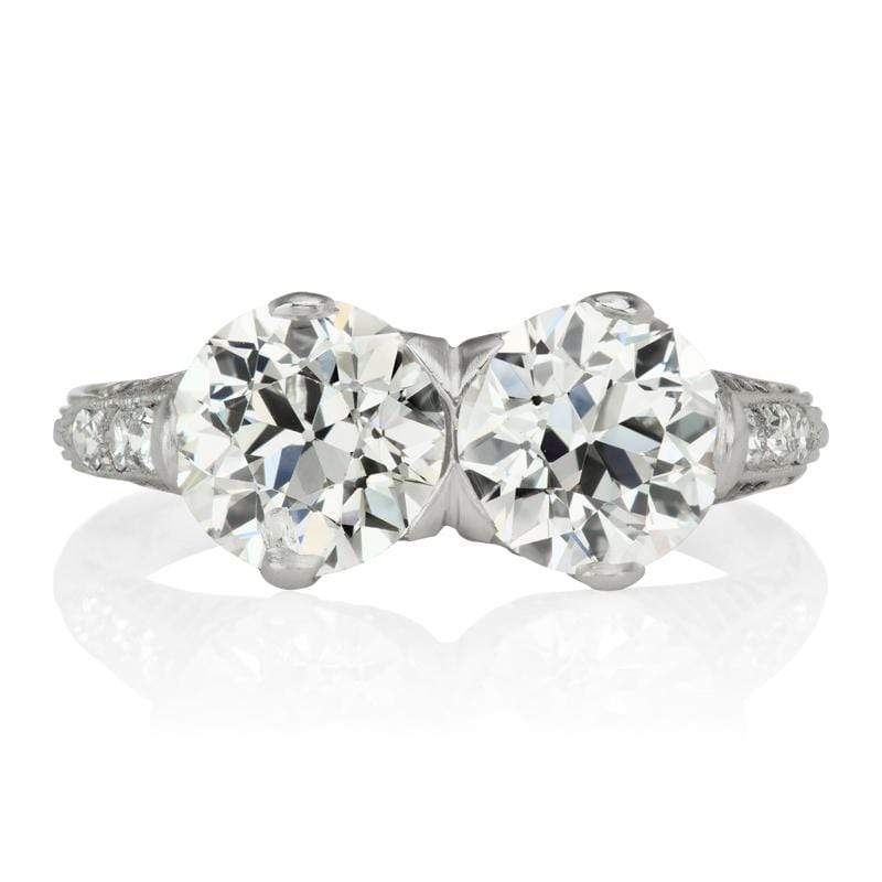 Art Deco Two Diamond Engagement Ring | Victor Barbone