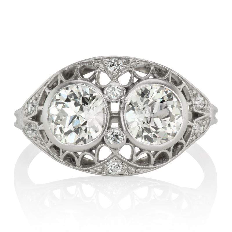 Bezel Set Toi et Moi Engagement Ring Circa 1920 | Victor Barbone