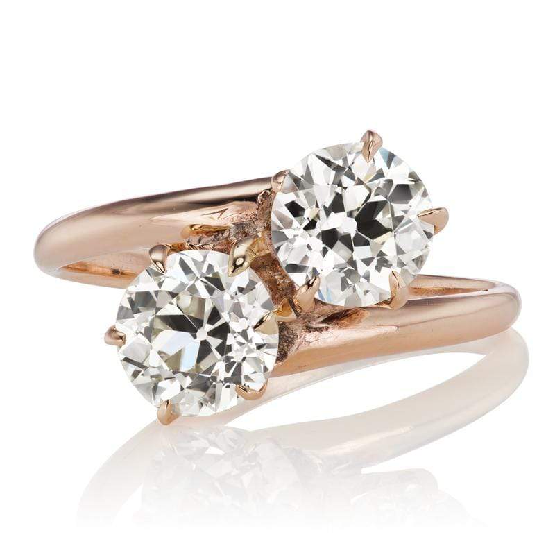 10kt Yellow Gold Toi et Moi Diamond Engagement Ring