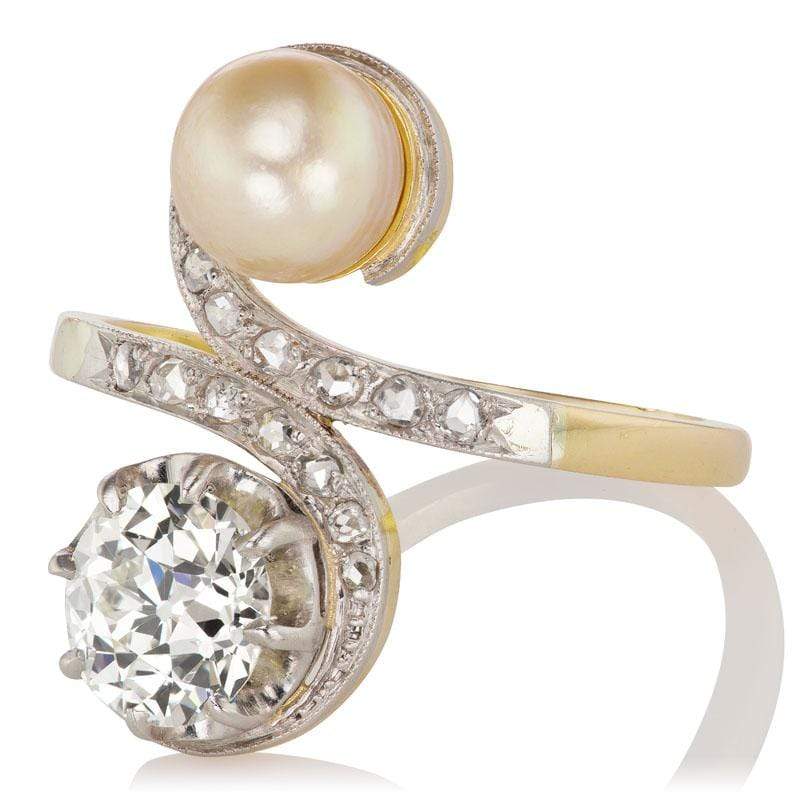 Toi et Moi Ring diamond with gemstone