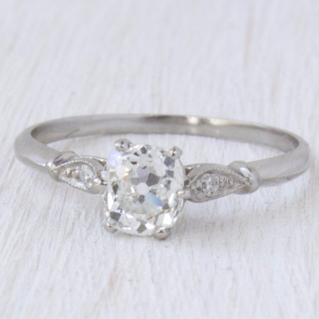 Old Mine Cut Diamond & Platinum Engagement Ring | Fleur - Victor Barbone