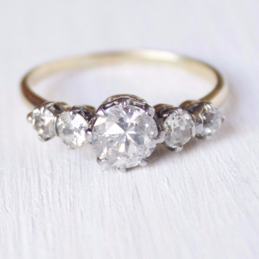 Vintage 5 Diamond Engagement Ring | Arielle - Victor Barbone