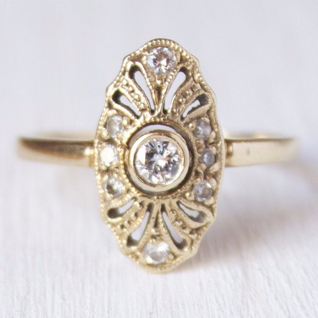 Art Deco Engagement Ring- Daisy