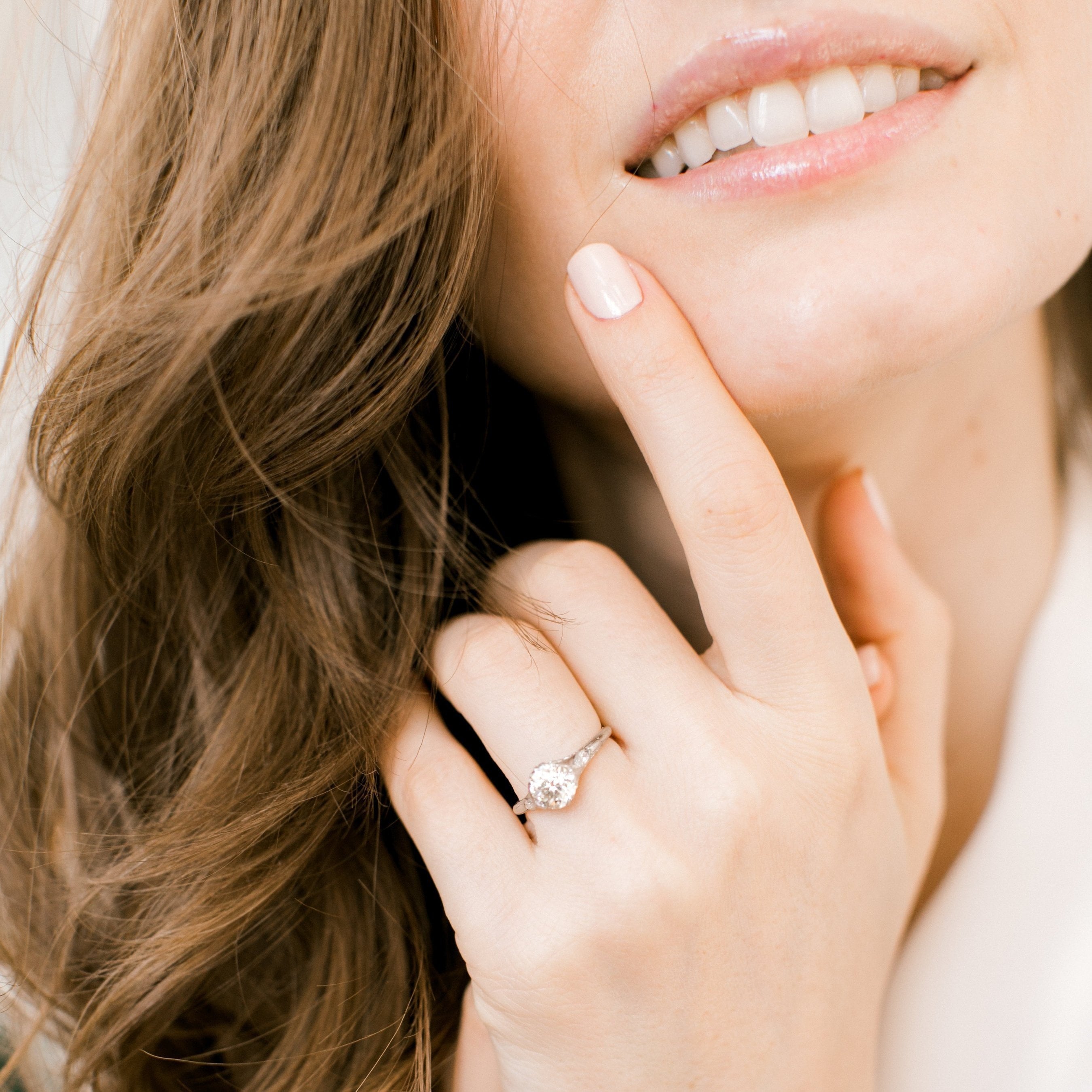 Vintage Engagement Ring With Marquise Side Stones | Victor Barbone