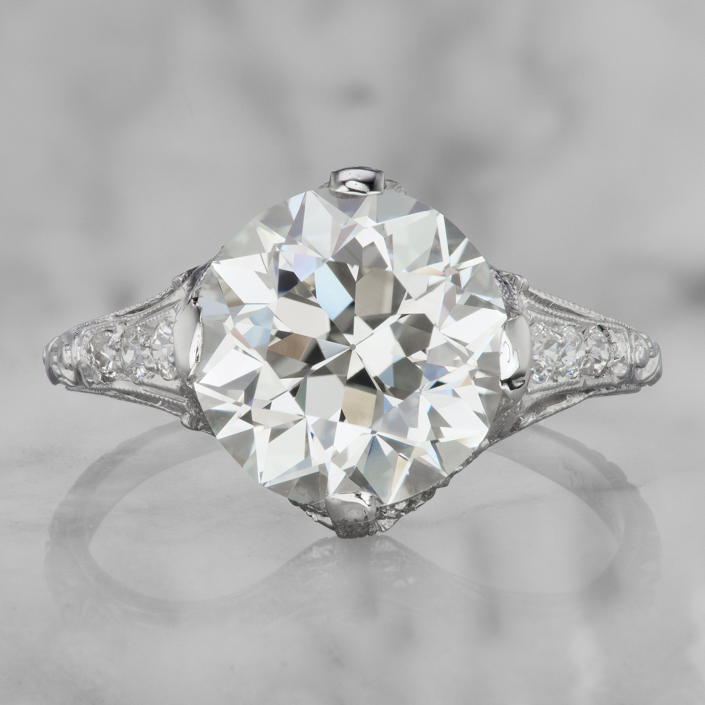 Large Diamond Engagement Ring Circa 1915 - 3.82 Carat | Victor Barbone