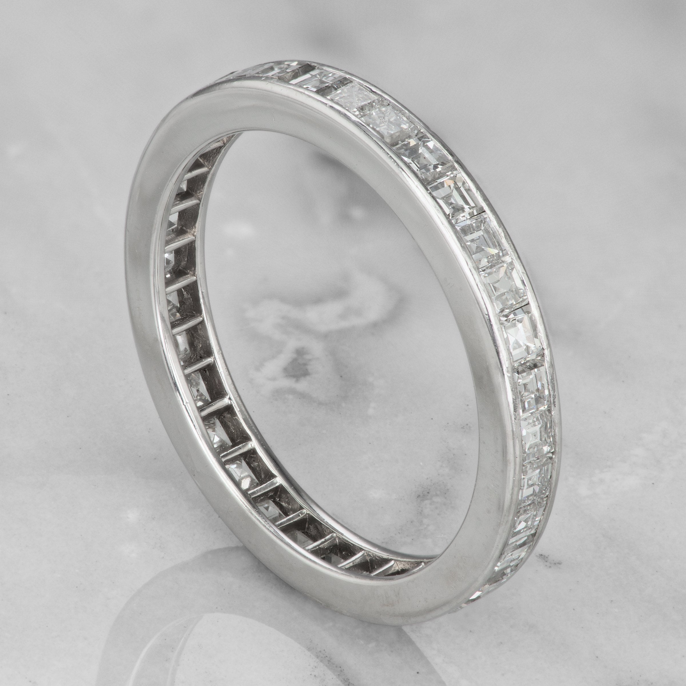 Square Cut Diamond Wedding Band Circa 1920 | Victor Barbone