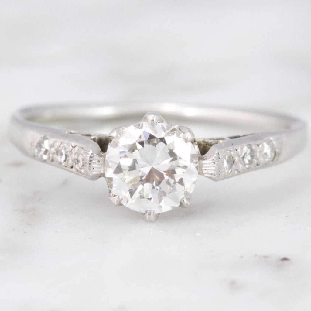 Art Deco 0.5 ct Round Diamond Engagement Ring | Libby - Victor Barbone