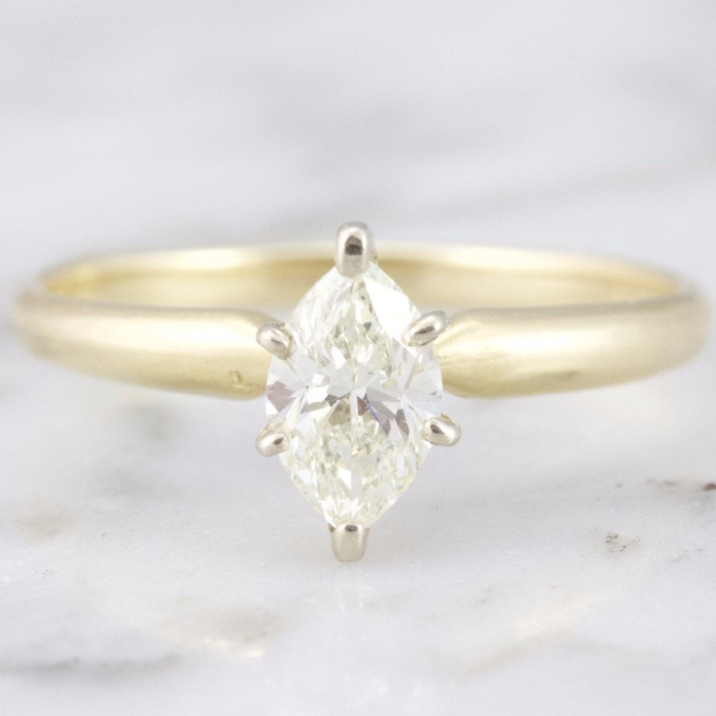 Marquise Diamond Solitaire Engagement Ring | Elizabeth - Victor Barbone