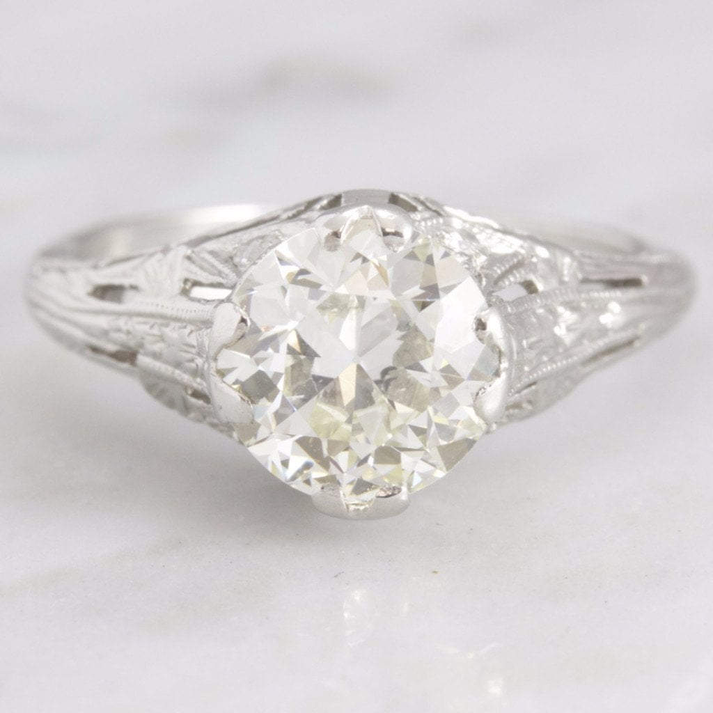 Edwardian Old European Cut Diamond Engagement Ring | Marcella - Victor Barbone
