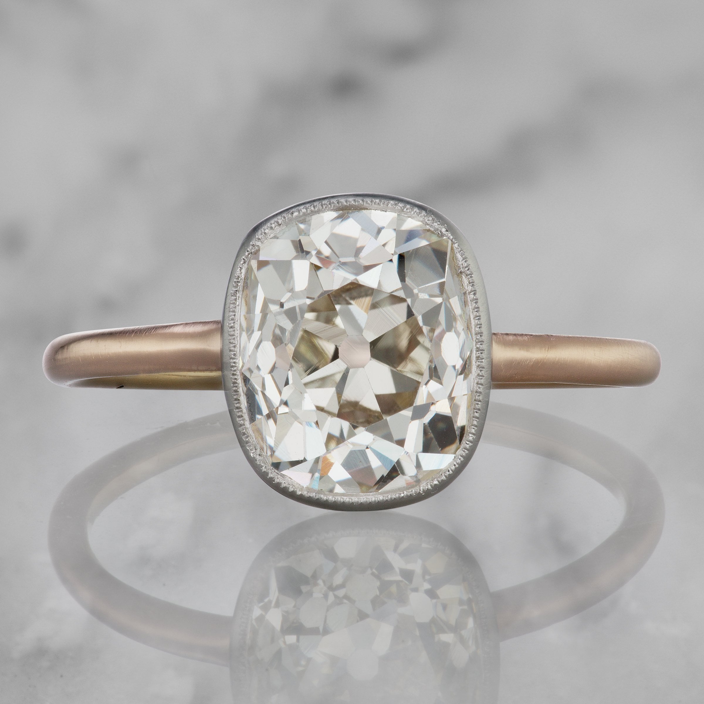 Cushion Diamond Solitaire Engagement Ring - Rose Gold | Victor Barbone