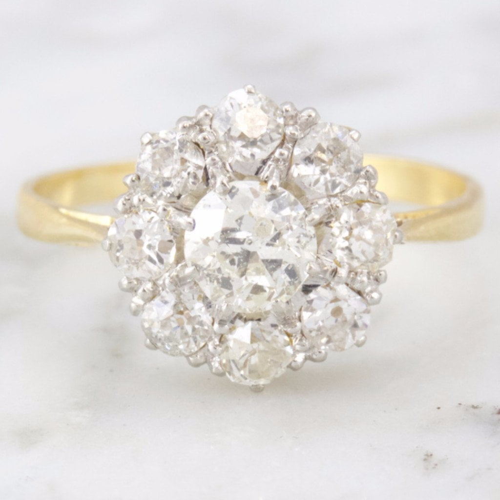 Vintage Cluster Engagement Ring | Jacqueline - Victor Barbone