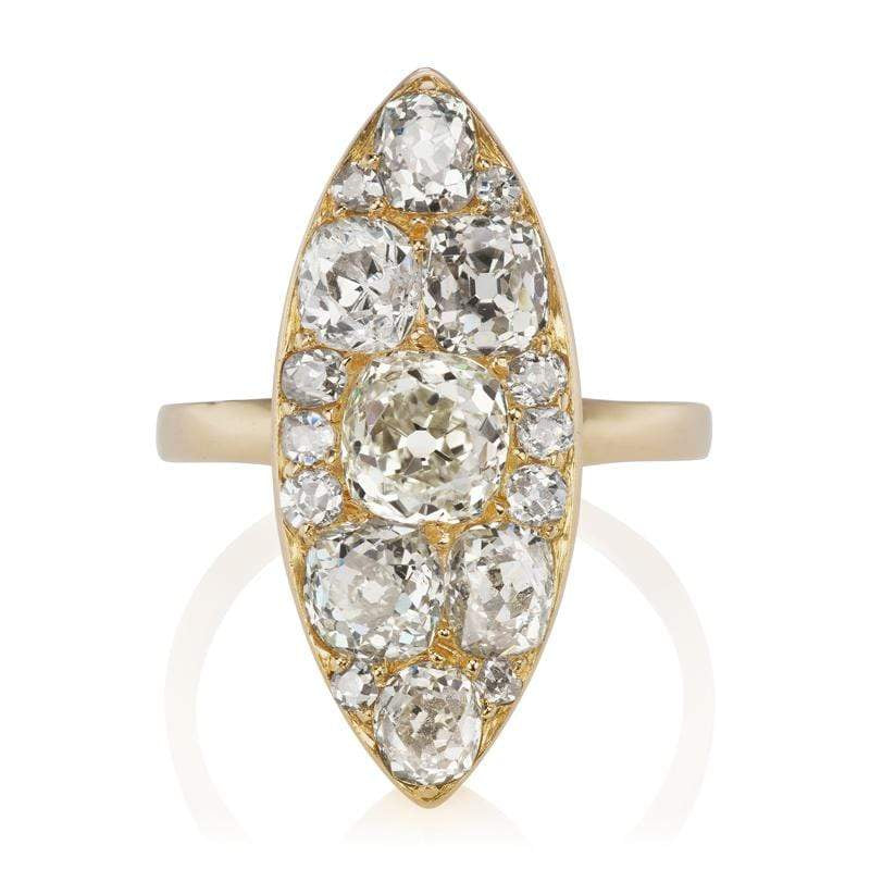 Antique Navette Engagement Ring - Circa 1910 | Victor Barbone