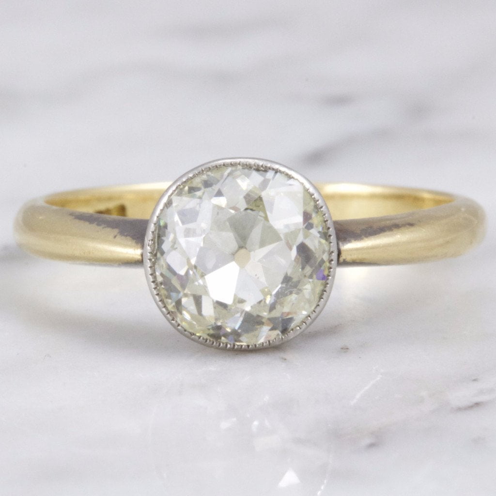 Antique Old Mine Cut Diamond Bezel Set Ring | Lilly - Victor Barbone