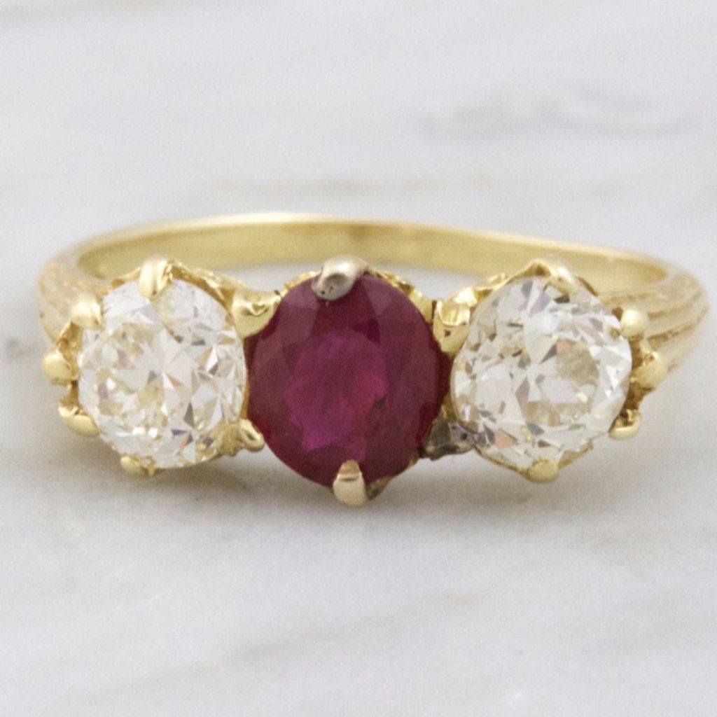 Victorian Ruby and Diamond Engagement Ring | Victor Barbone