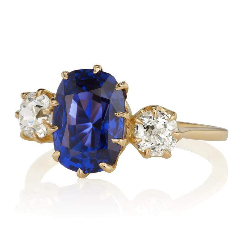 No-Heat Ceylon Sapphire engagement ring