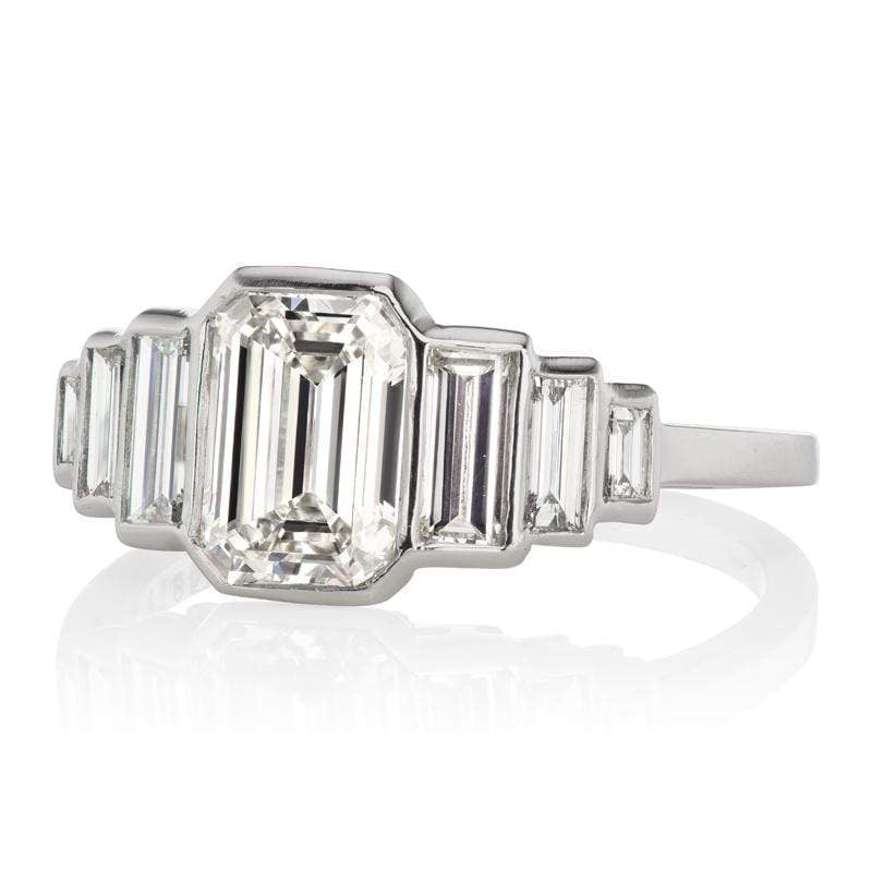 1.38ct Emerald cut diamond diamond engagement ring