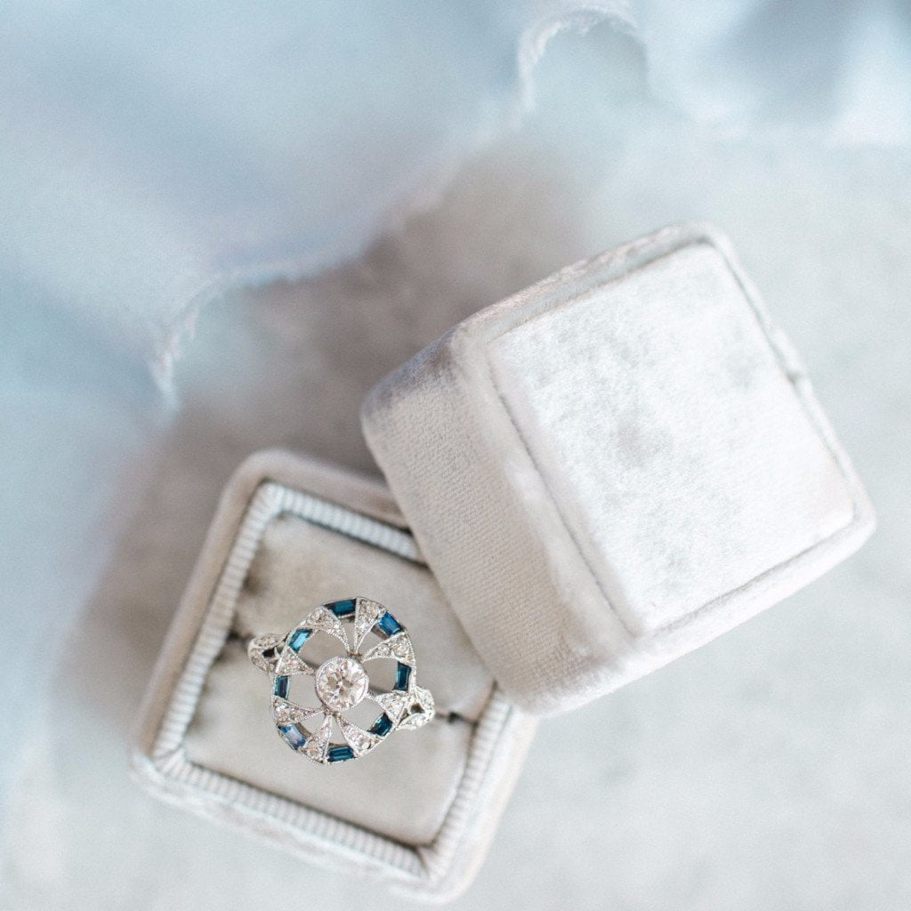 Edwardian Unique Diamond and Sapphire Ring