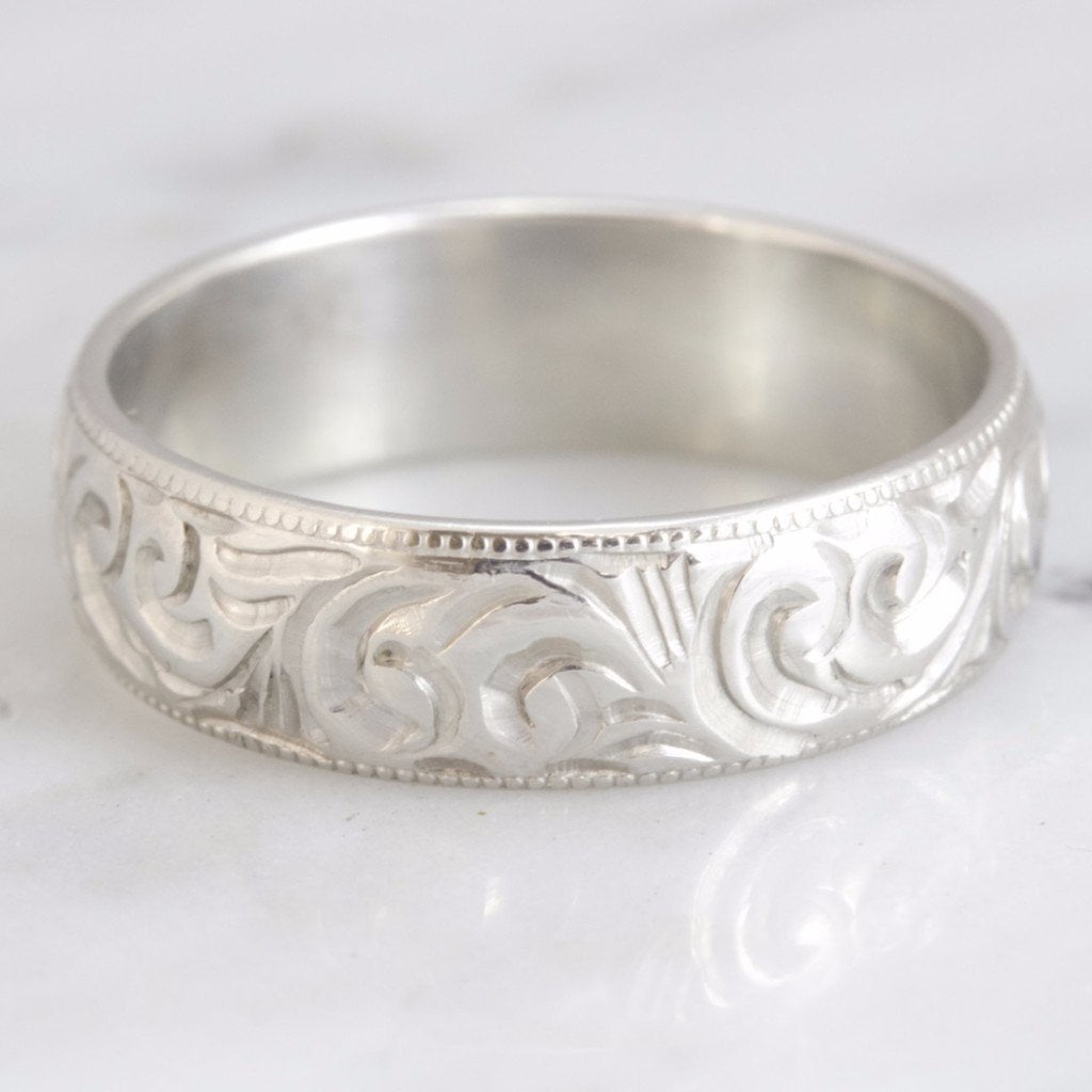 Vintage Platinum Wedding Band | Victor Barbone