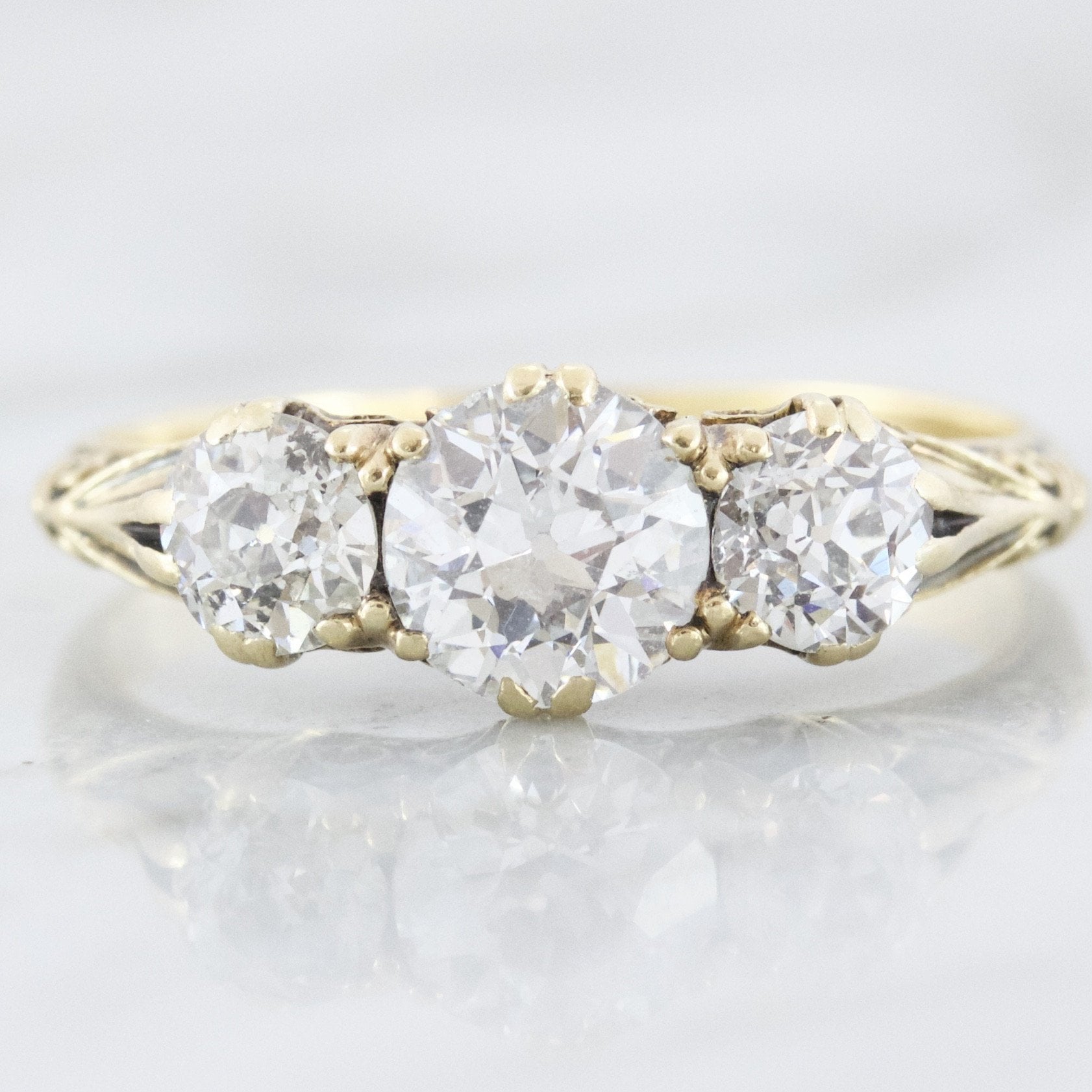 Victorian Three Stone Engagement Ring | Noelle - Victor Barbone