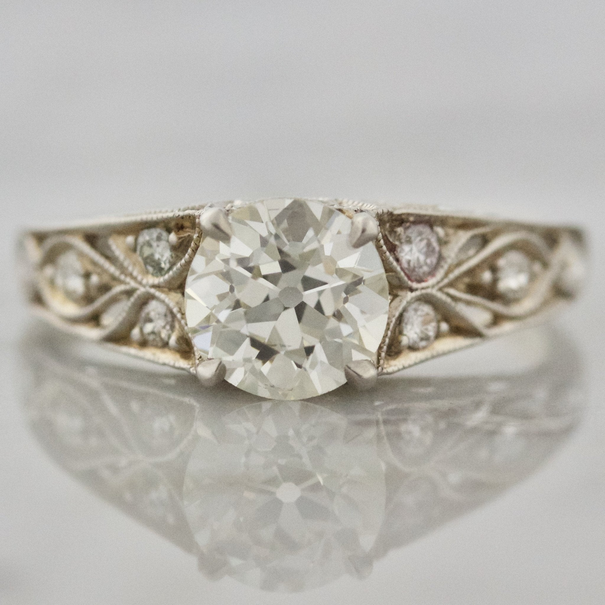 Vintage Solitaire Diamond Engagement Ring | Michelle - Victor Barbone Jewelry
