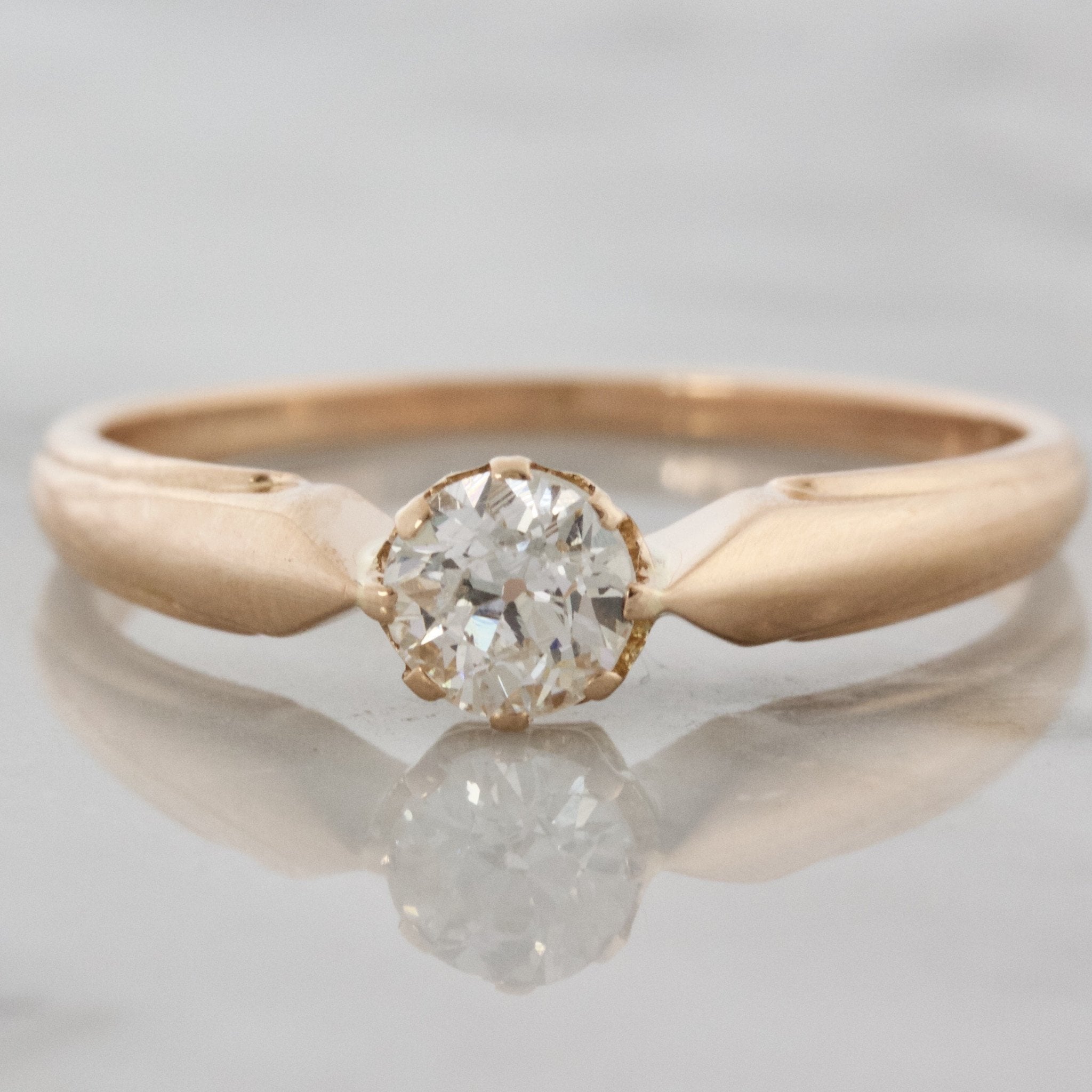 Vintage Rose Gold Engagement Ring - Solitaire Diamond | Victor Barbone