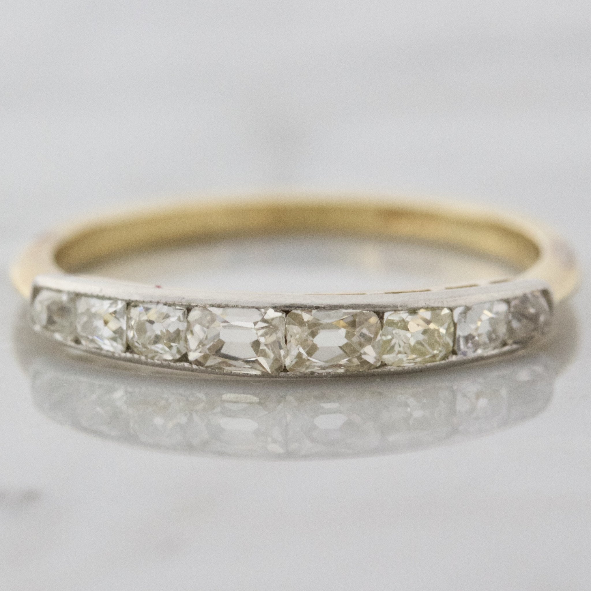 Antique Diamond Yellow Gold Wedding Ring | Lydia - Victor Barbone Jewelry