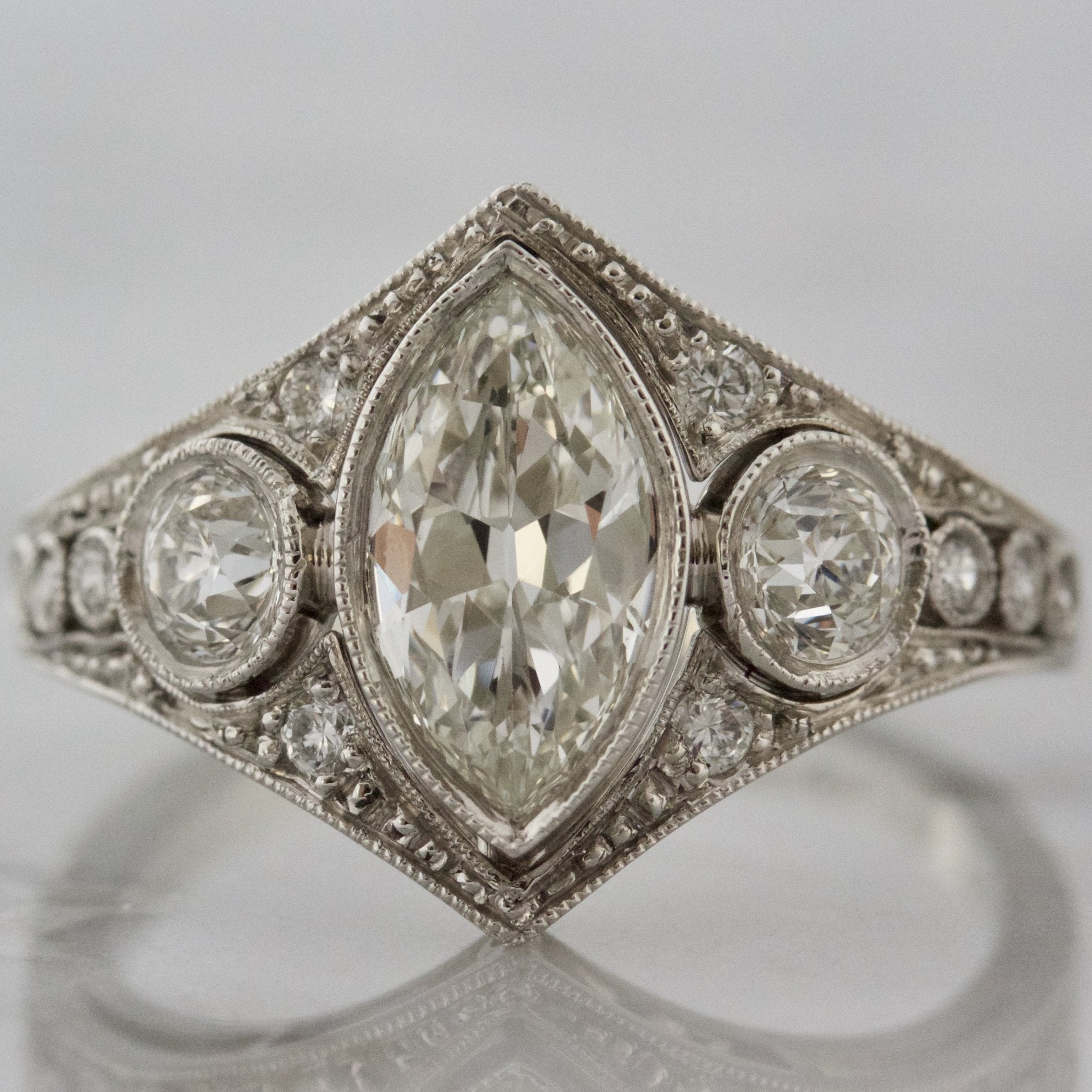 Detailed 1920s Vintage Engagement Ring | Victor Barbone