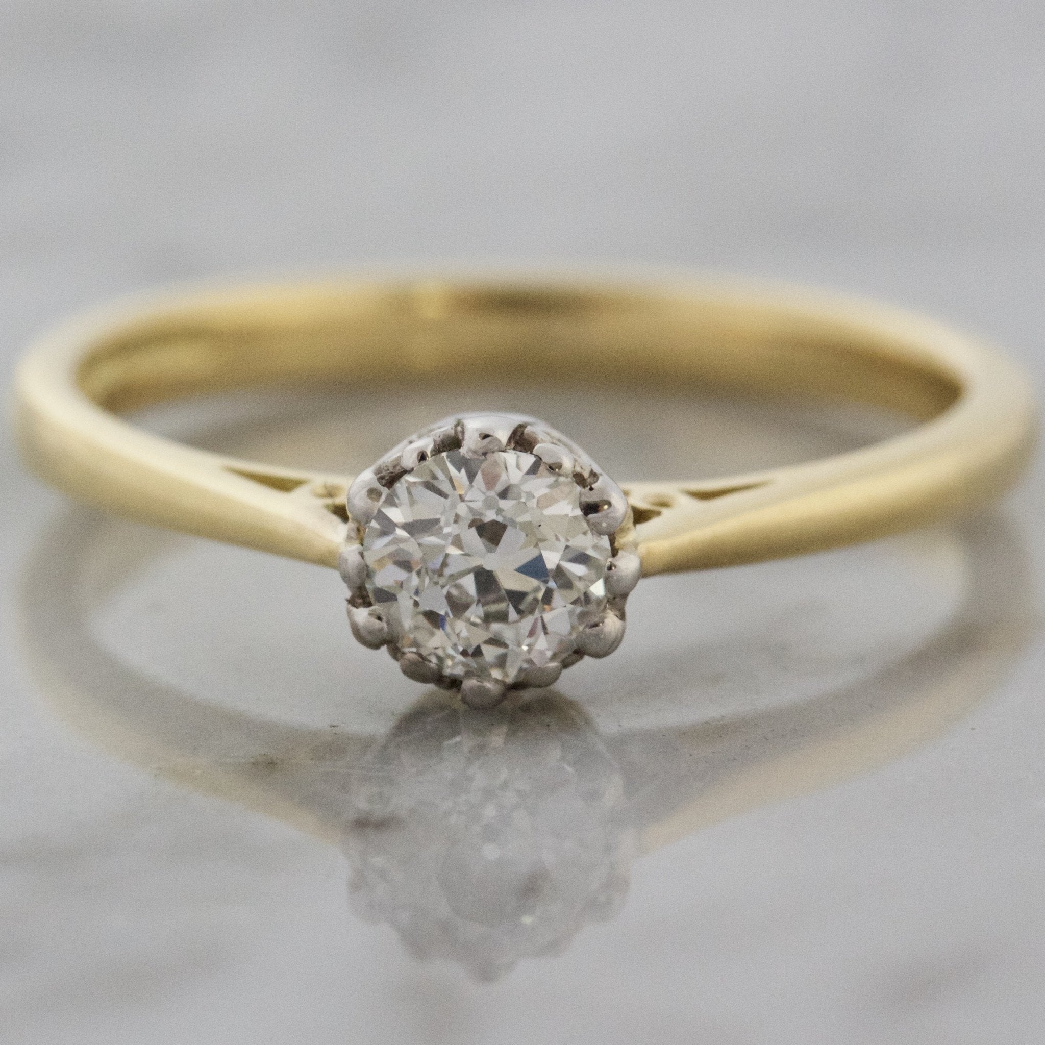 Diamond Engagement Ring with Basket Setting ca. 1935 | Victor Barbone