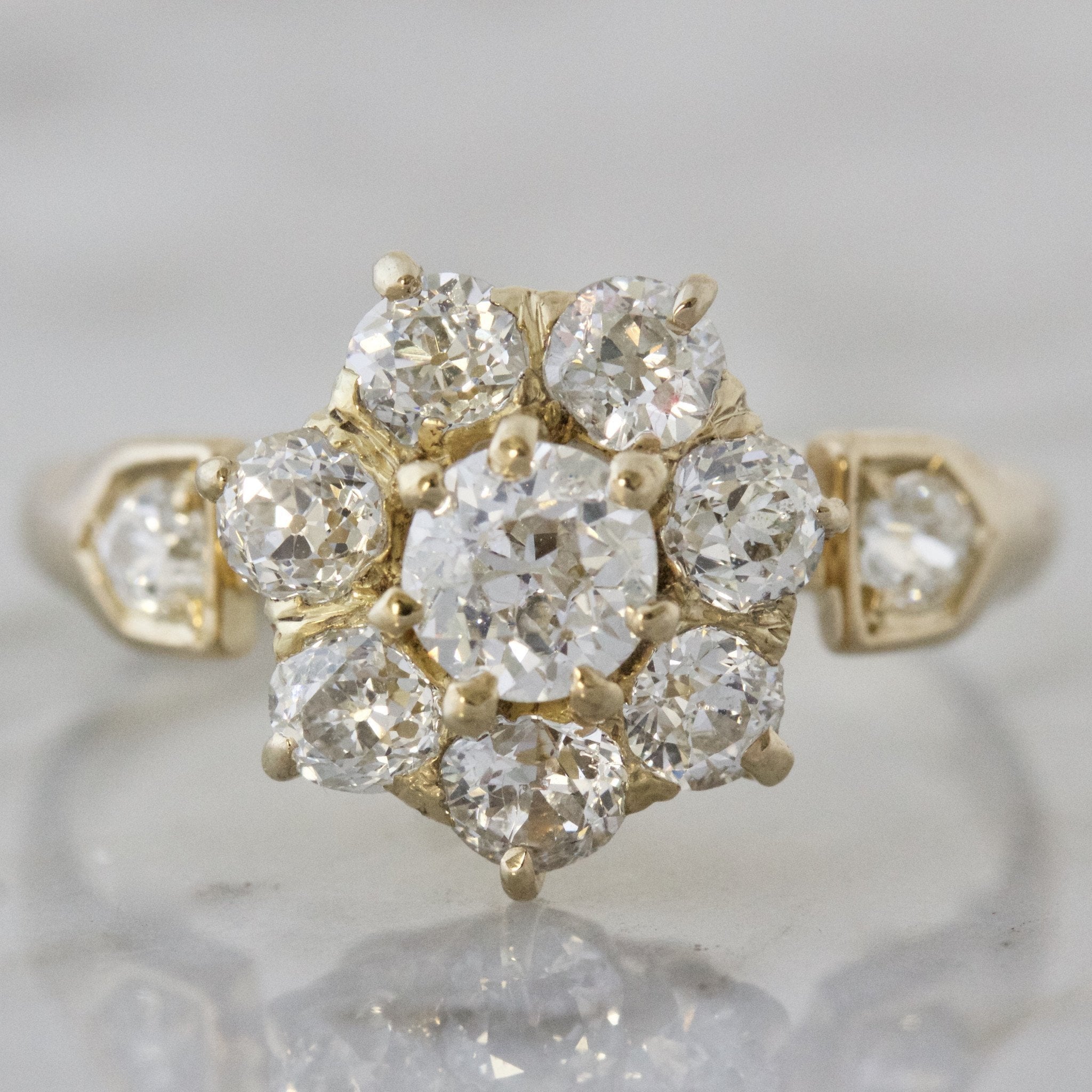 Antique Diamond Cluster Engagement Ring | Victor Barbone