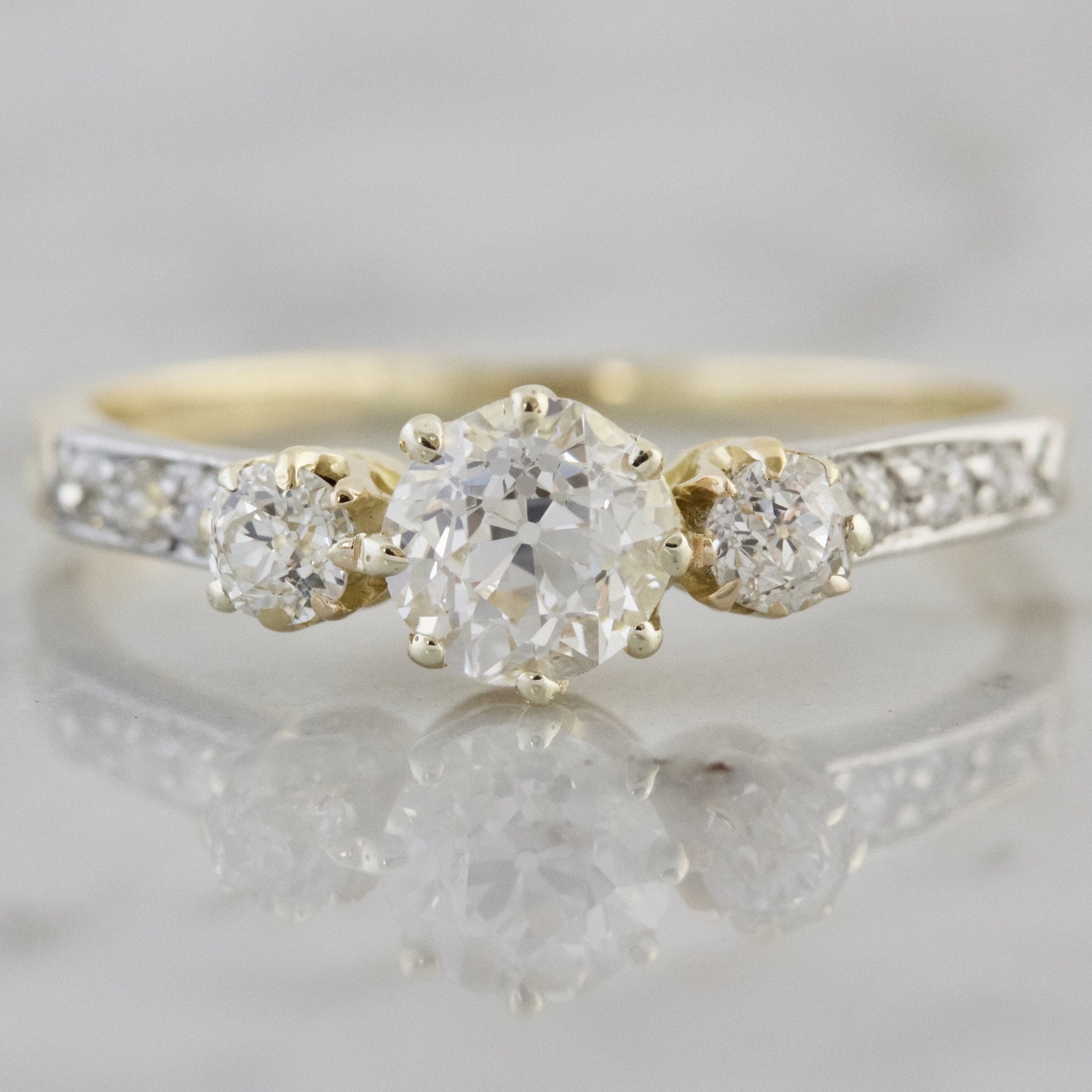 Three Stone Diamond Engagement Ring Circa 1910 | Victor Barbone