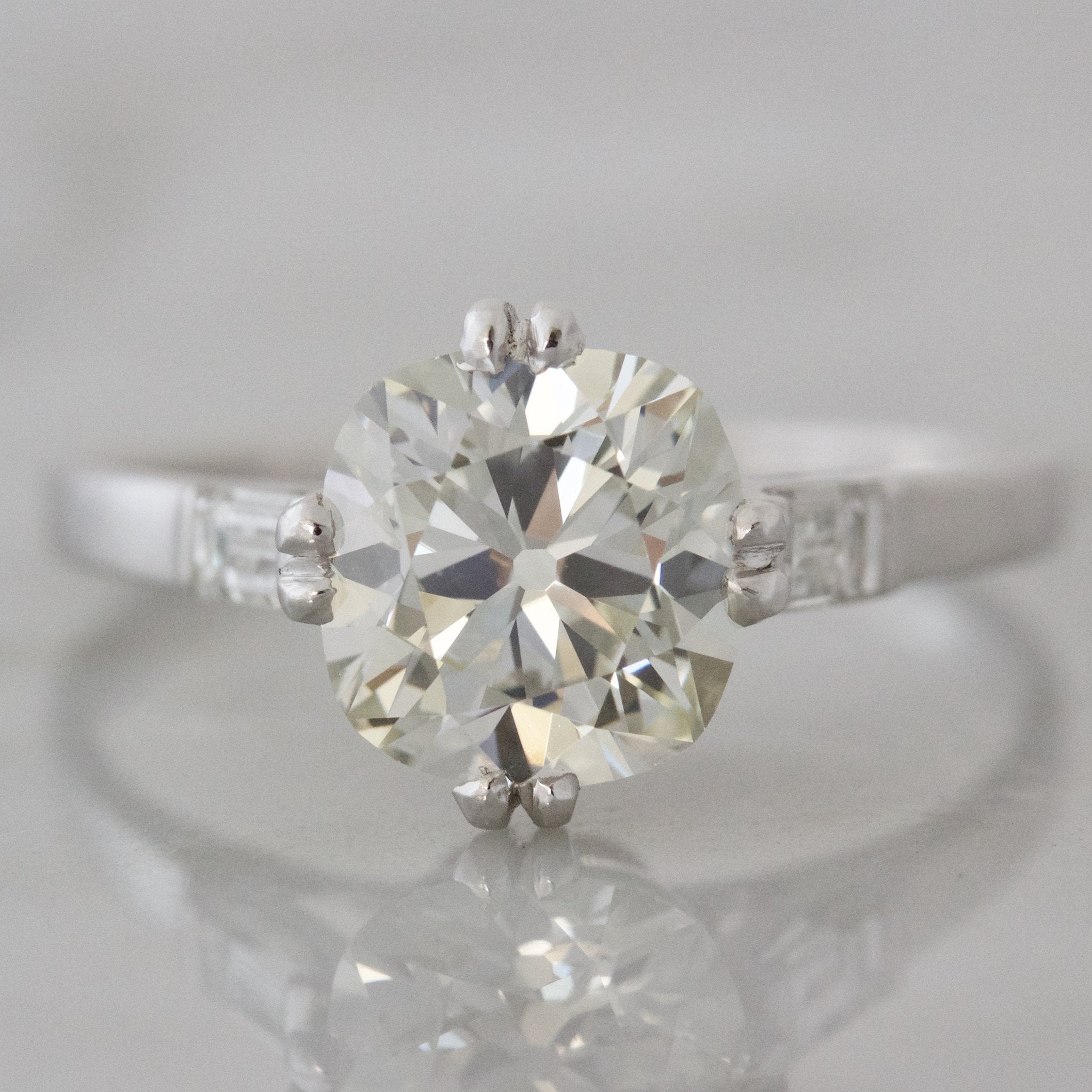 Vintage Baguette Style Engagement Ring | Victor Barbone