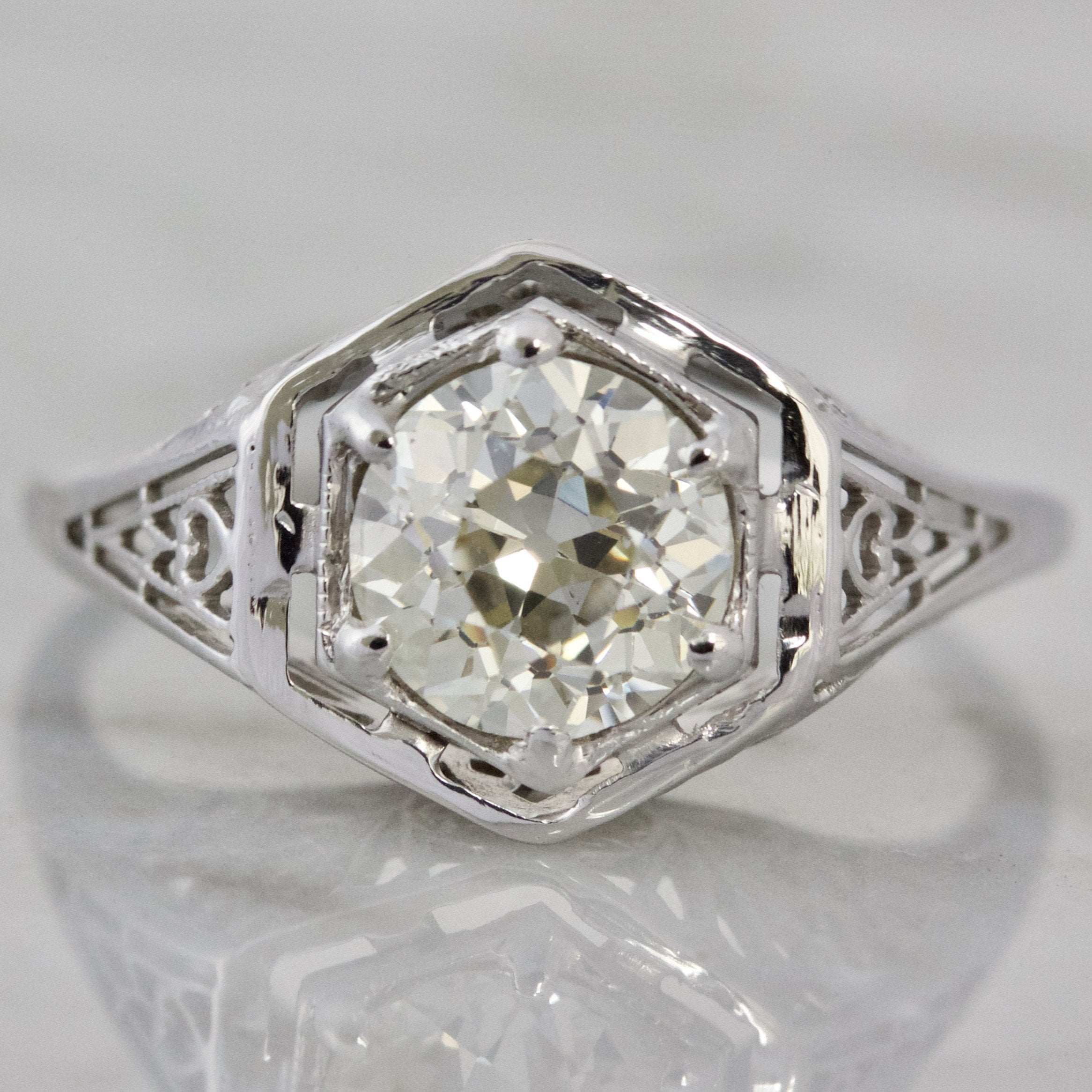 Vintage Hexagon Engagement Ring Circa 1930 | Victor Barbone