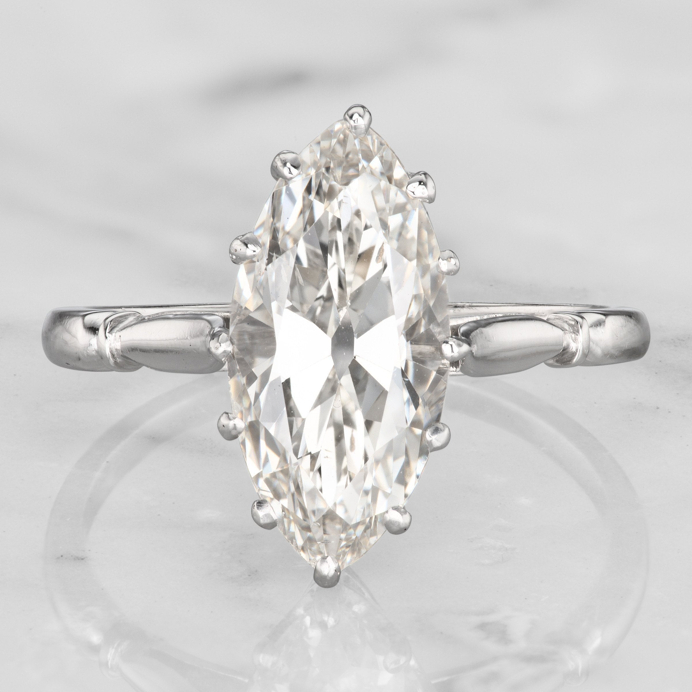 Vintage Marquise Diamond Engagement Ring Circa 1925 | Victor Barbone