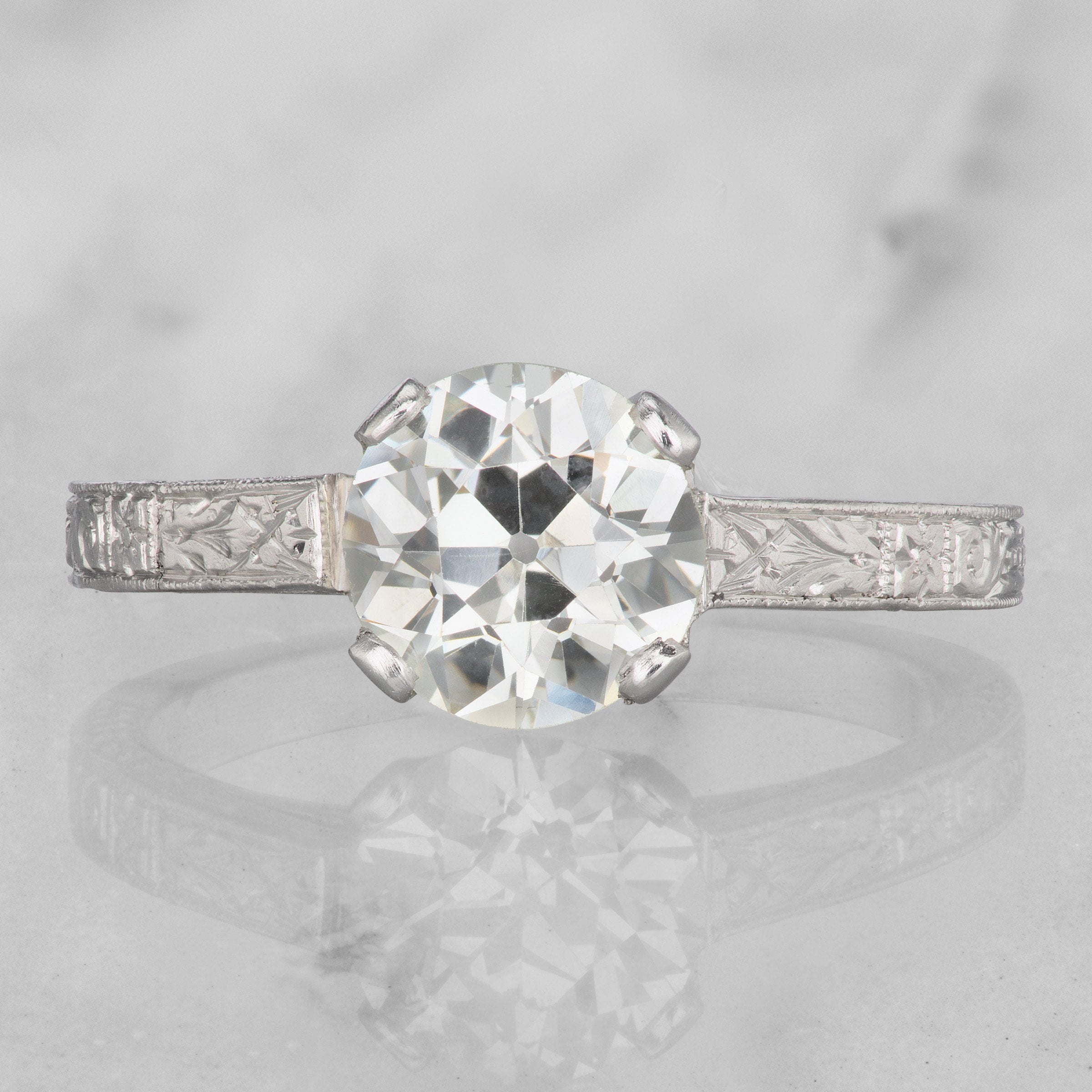 Hand Engraved Solitaire Engagement Ring - Circa 1920 | Victor Barbone