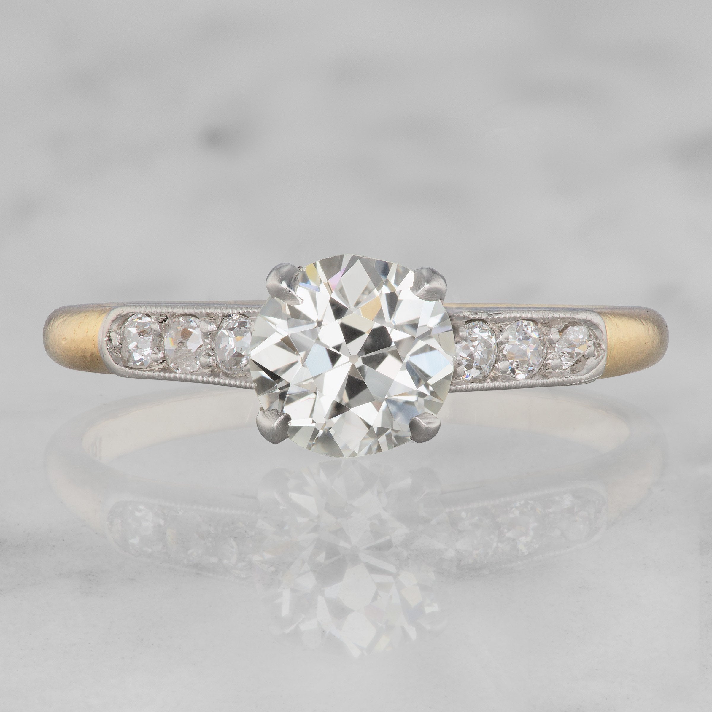 Vintage Solitaire Engagement Ring With Side Stones | Victor Barbone